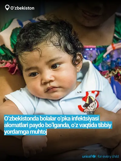 Childhood pneumonia tile for Uzbekistan, Bold number · Uzbek