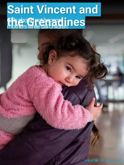 Adolescent motherhood tile for Saint Vincent and the Grenadines, Photo · English