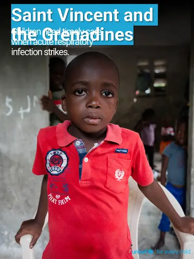 Childhood pneumonia tile for Saint Vincent and the Grenadines, Photo · English