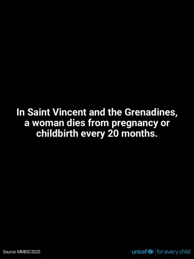 Maternal mortality tile for Saint Vincent and the Grenadines, Text only · English