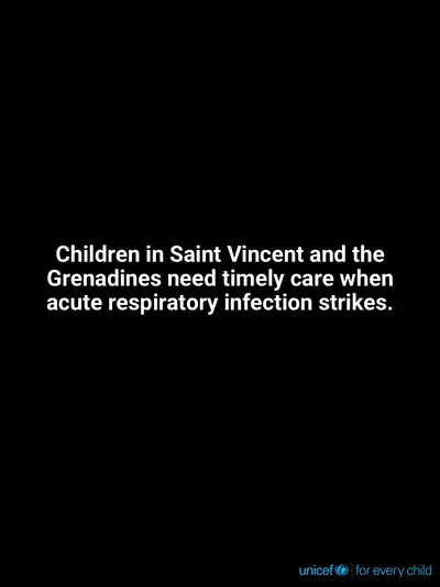 Childhood pneumonia tile for Saint Vincent and the Grenadines, Text only · English