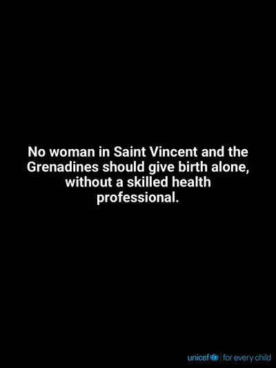 Skilled birth attendance tile for Saint Vincent and the Grenadines, Text only · English