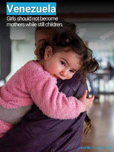 Adolescent motherhood tile for Venezuela (Bolivarian Republic of), Photo · English