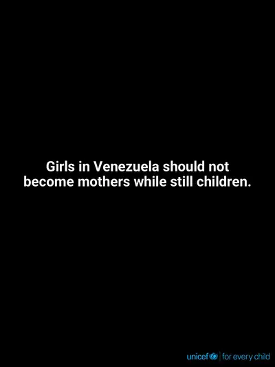 Adolescent motherhood tile for Venezuela (Bolivarian Republic of), Text only · English
