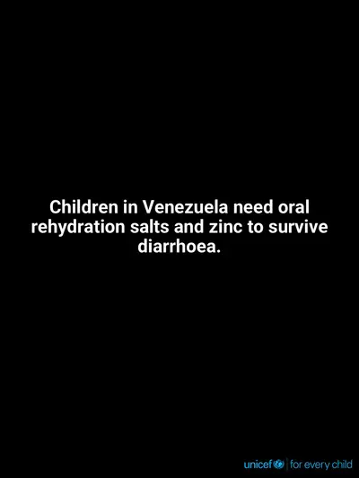 Oral rehydration salts tile for Venezuela (Bolivarian Republic of), Text only · English