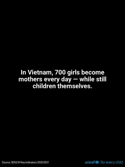 Adolescent motherhood tile for Viet Nam, Text only · English
