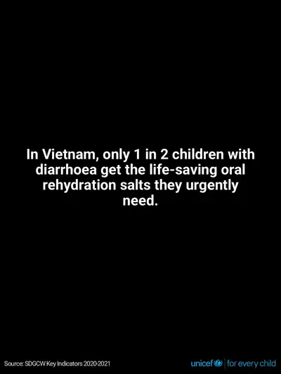 Oral rehydration salts tile for Viet Nam, Text only · English