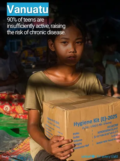 Adolescent physical activity tile for Vanuatu, Photo · English