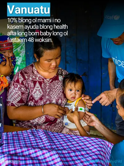 Postnatal care tile for Vanuatu, Photo · Bislama