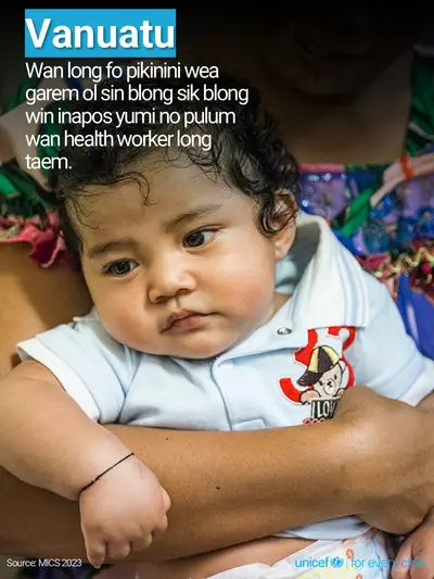 Childhood pneumonia tile for Vanuatu, Photo · Bislama