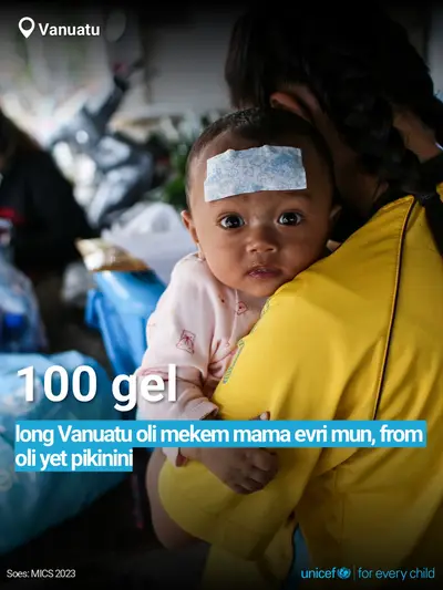 Adolescent motherhood tile for Vanuatu, Bold number · Bislama