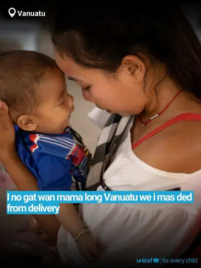 Maternal mortality tile for Vanuatu, Bold number · Bislama