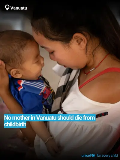 Maternal mortality tile for Vanuatu, Bold number · English