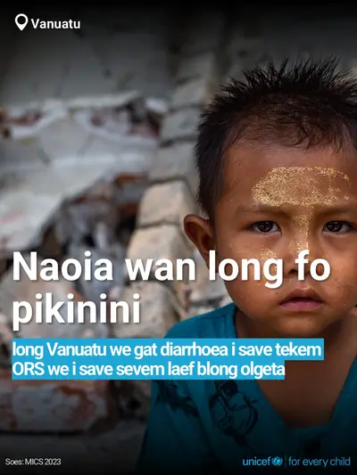 Oral rehydration salts tile for Vanuatu, Bold number · Bislama