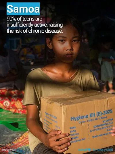 Adolescent physical activity tile for Samoa, Photo · English
