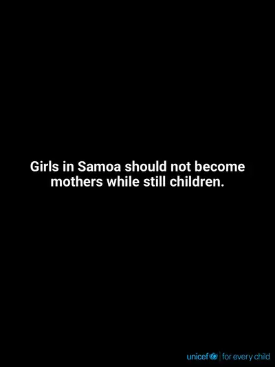 Adolescent motherhood tile for Samoa, Text only · English