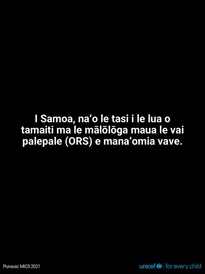 Oral rehydration salts tile for Samoa, Text only · Samoan