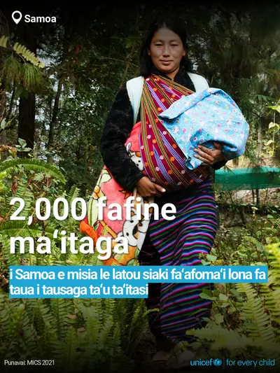 Antenatal care tile for Samoa, Bold number · Samoan