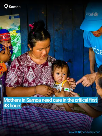 Postnatal care tile for Samoa, Bold number · English