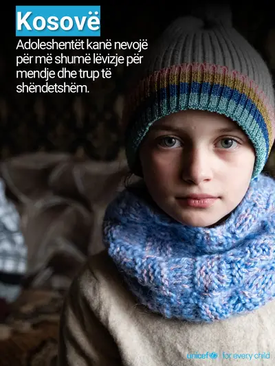 Adolescent physical activity tile for Kosovo, Photo · Albanian