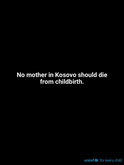 Maternal mortality tile for Kosovo, Text only · English