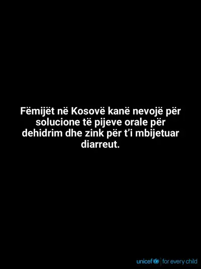 Oral rehydration salts tile for Kosovo, Text only · Albanian