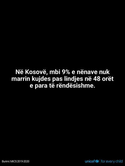 Postnatal care tile for Kosovo, Text only · Albanian