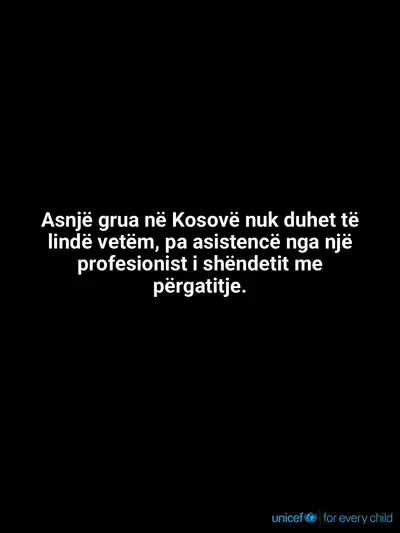 Skilled birth attendance tile for Kosovo, Text only · Albanian