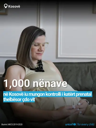 Antenatal care tile for Kosovo, Bold number · Albanian