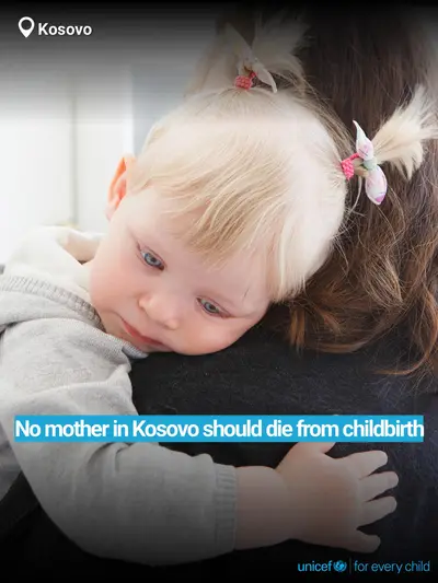Maternal mortality tile for Kosovo, Bold number · English