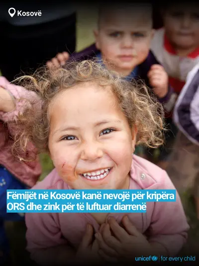 Oral rehydration salts tile for Kosovo, Bold number · Albanian