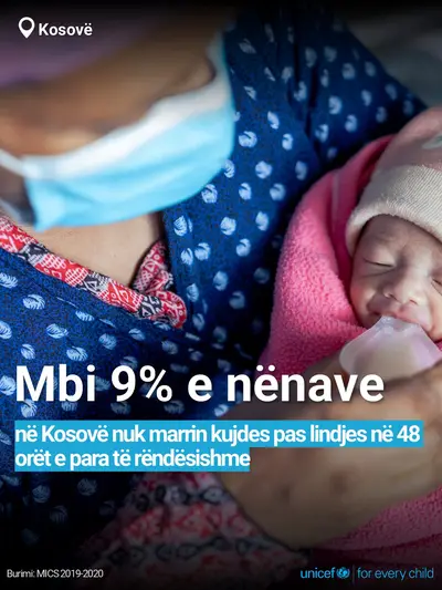 Postnatal care tile for Kosovo, Bold number · Albanian