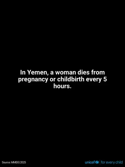 Maternal mortality tile for Yemen, Text only · English