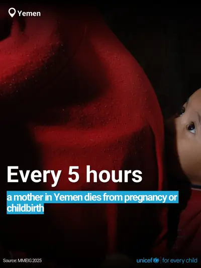 Maternal mortality tile for Yemen, Bold number · English