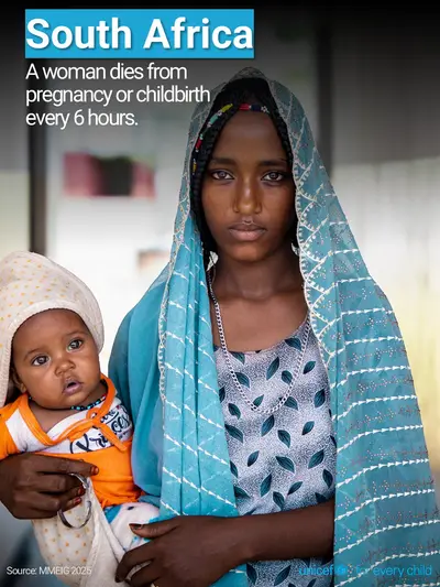 Maternal mortality tile for South Africa, Photo · English