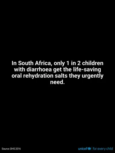 Oral rehydration salts tile for South Africa, Text only · English