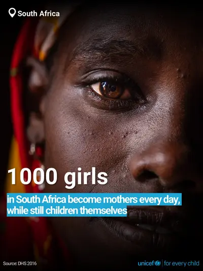 Adolescent motherhood tile for South Africa, Bold number · English
