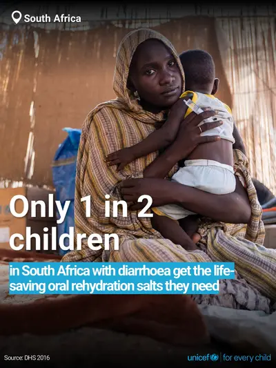 Oral rehydration salts tile for South Africa, Bold number · English
