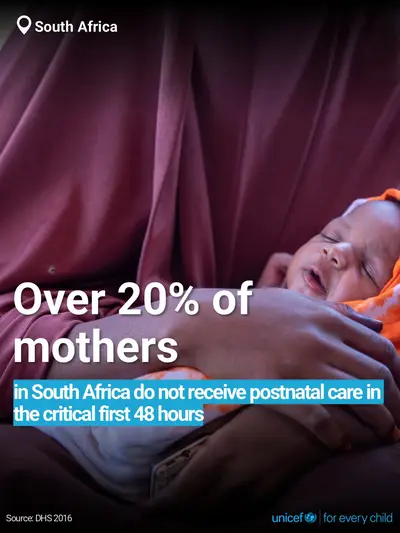 Postnatal care tile for South Africa, Bold number · English