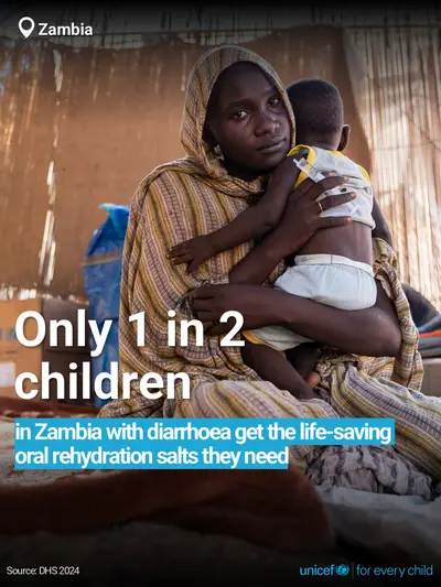 Oral rehydration salts tile for Zambia, Bold number · English