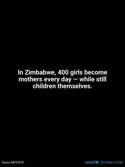 Adolescent motherhood tile for Zimbabwe, Text only · English