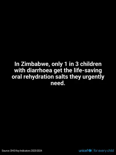 Oral rehydration salts tile for Zimbabwe, Text only · English