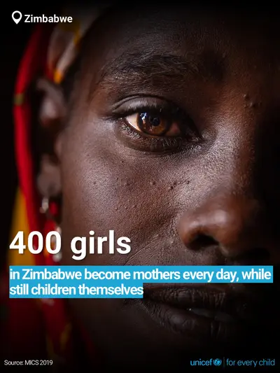 Adolescent motherhood tile for Zimbabwe, Bold number · English