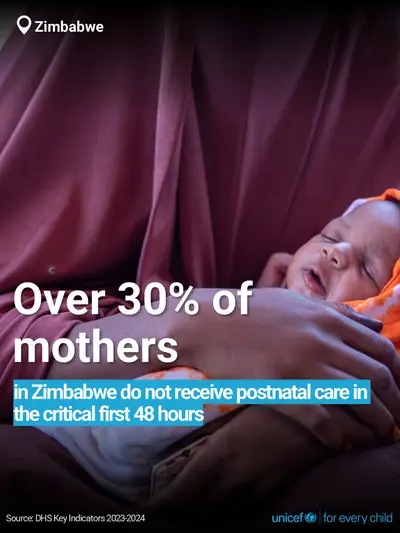 Postnatal care tile for Zimbabwe, Bold number · English